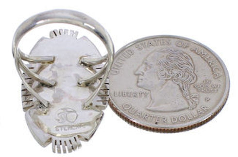 Silver Multicolor Native American Design Ring Size 5-1/4 WX41410